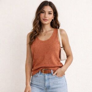 Vintage Rusty Peach Sleeveless Knit Top